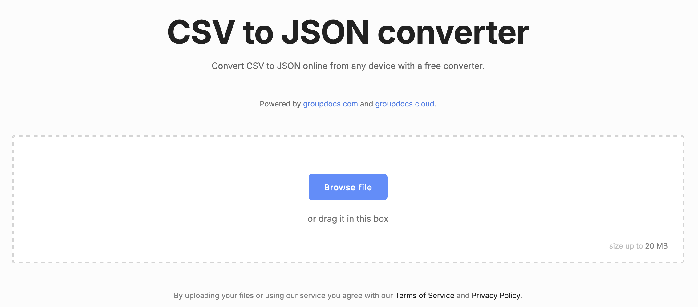 محول csv إلى json