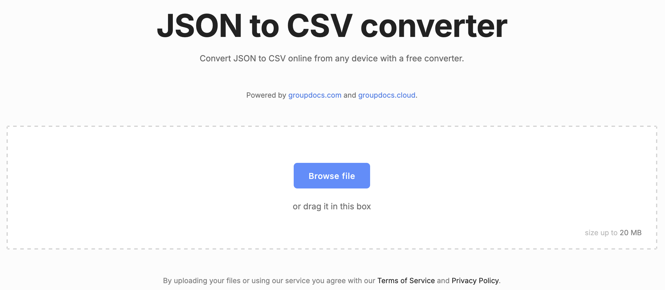 محول JSON إلى CSV
