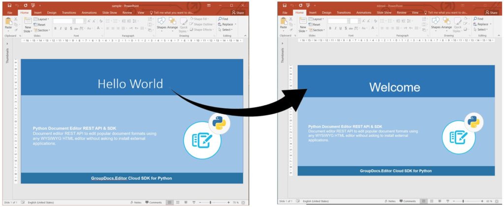تحرير عرض PowerPoint التقديمي باستخدام Python