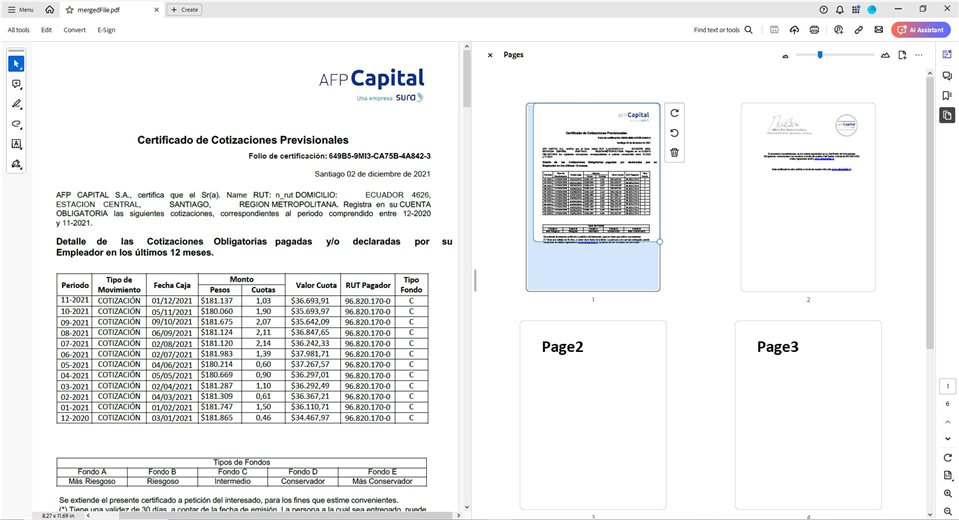 الجمع بين ملفات PDF
