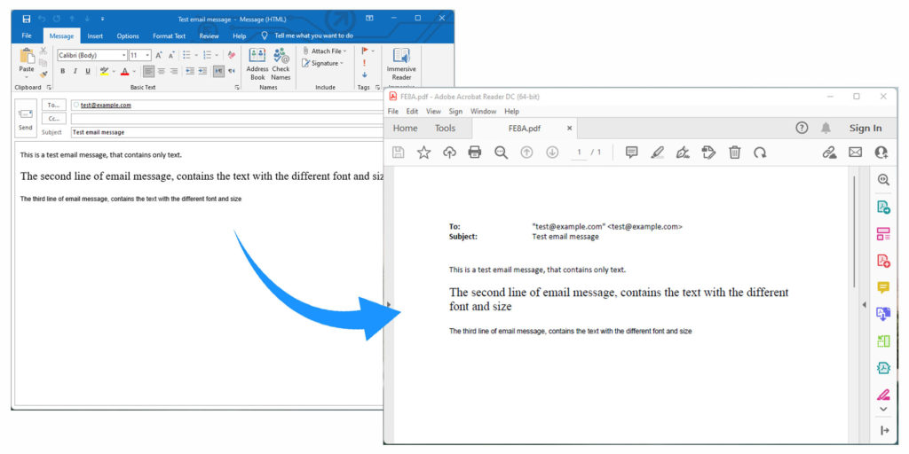 Outlook MSG to PDF Conversion using REST API in PHP.