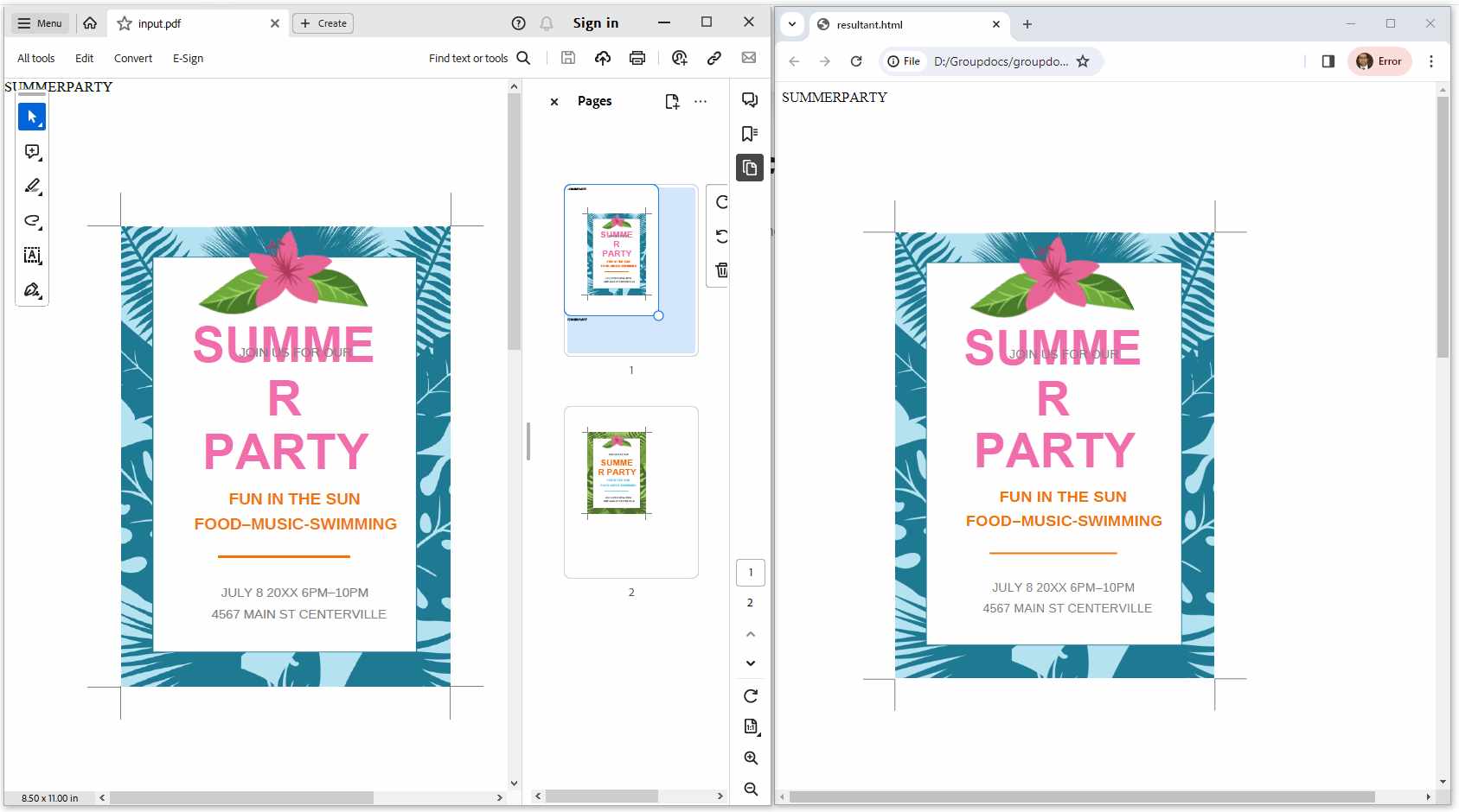 PDF to HTML.