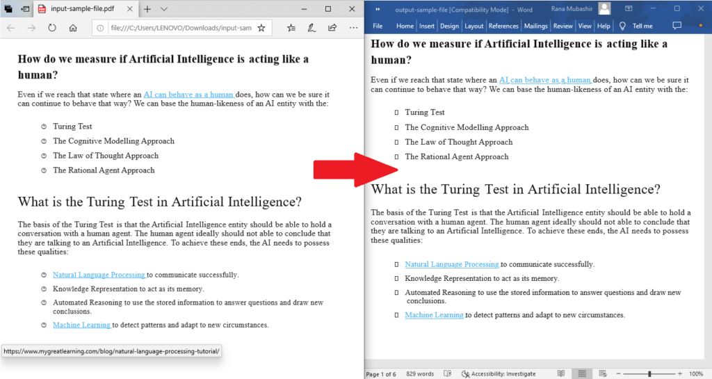 How to convert pdf to word online without losing formatting