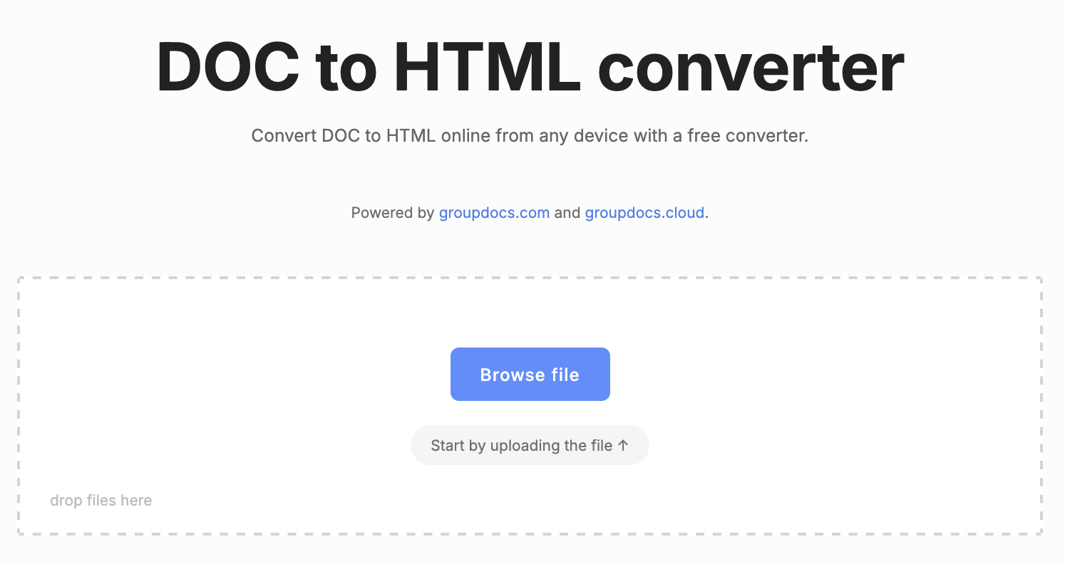 Free DOCX to HTML converter
