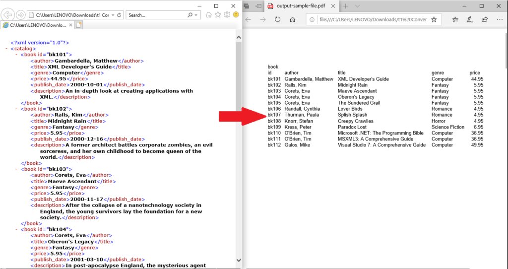 So konvertieren Sie online in Python von XML in PDF