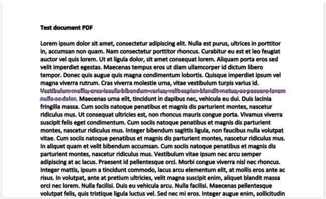 Strikethrough در PDF