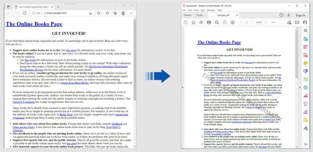 HTML را به PDF تبدیل کنید و واترمارک را اضافه کنید
