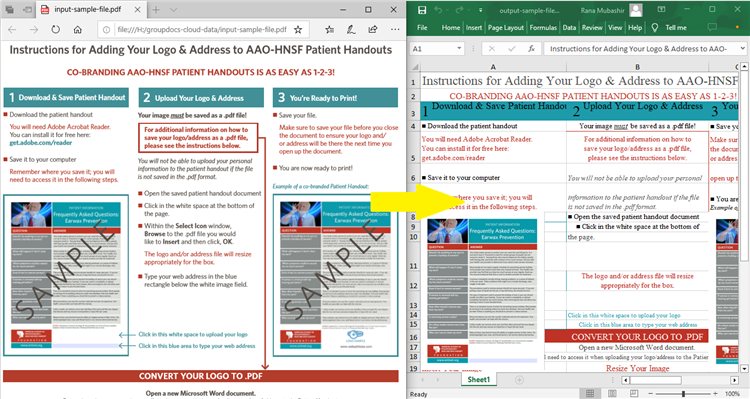 Comment convertir un PDF au format Excel XLSX en Java à l'aide de l'API REST.