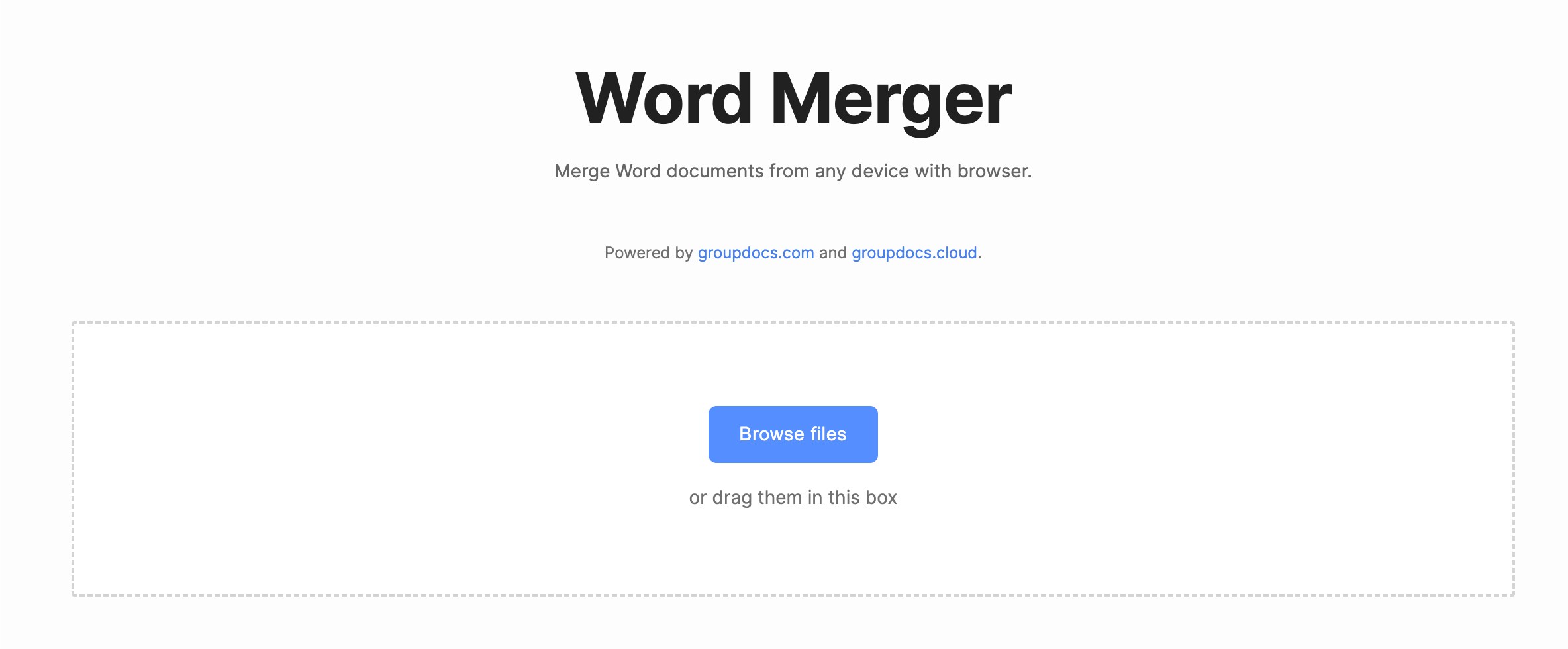 fusionner des fichiers Word en ligne
