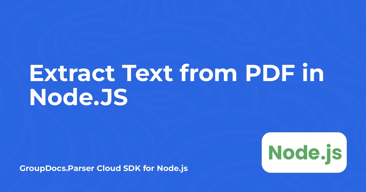 Extraire du texte d'un PDF dans Node.JS