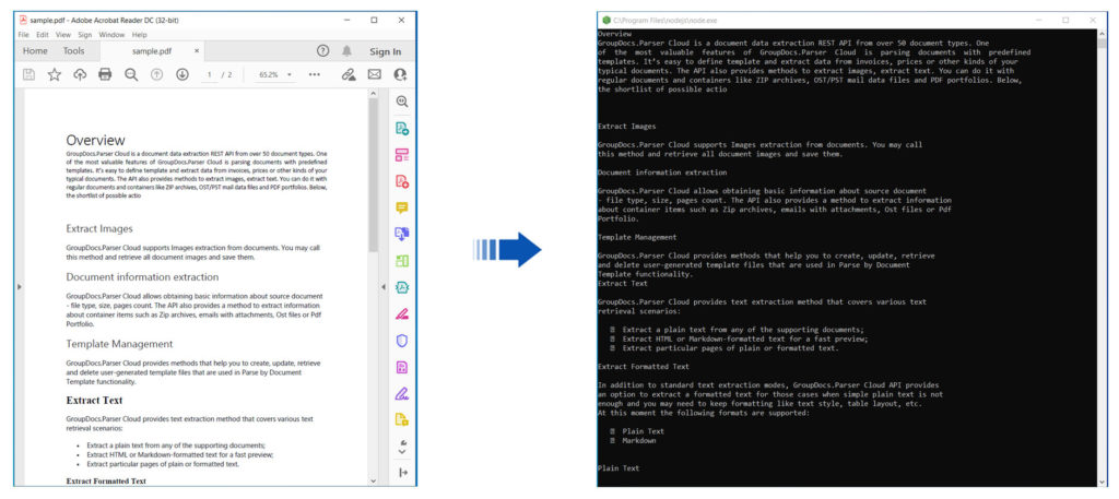 Extraire le texte d'un PDF à l'aide d'une API REST dans Node.js