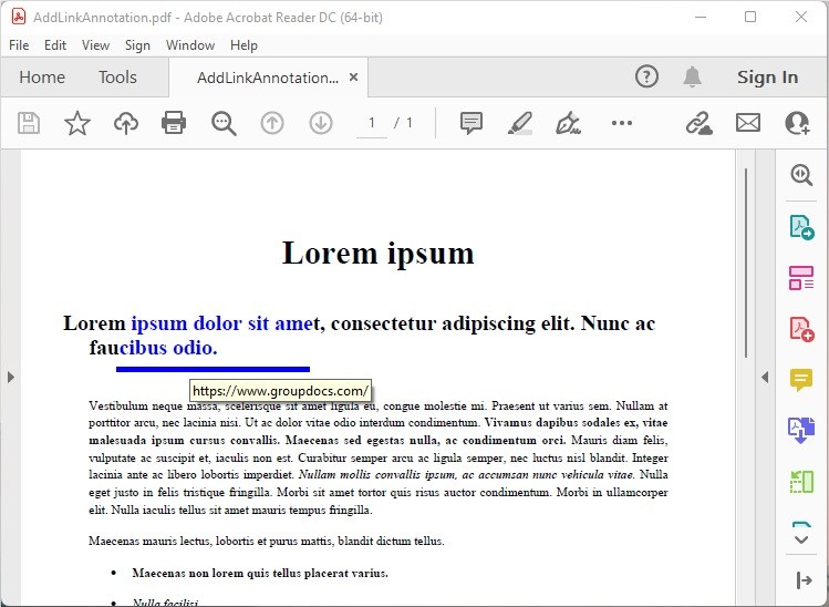 Annota con le annotazioni di collegamento utilizzando PHP.