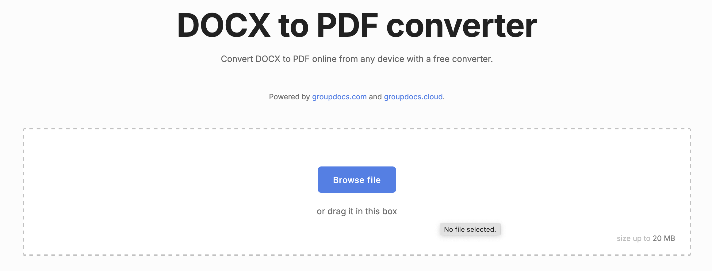 Convertitore da DOCX a PDF