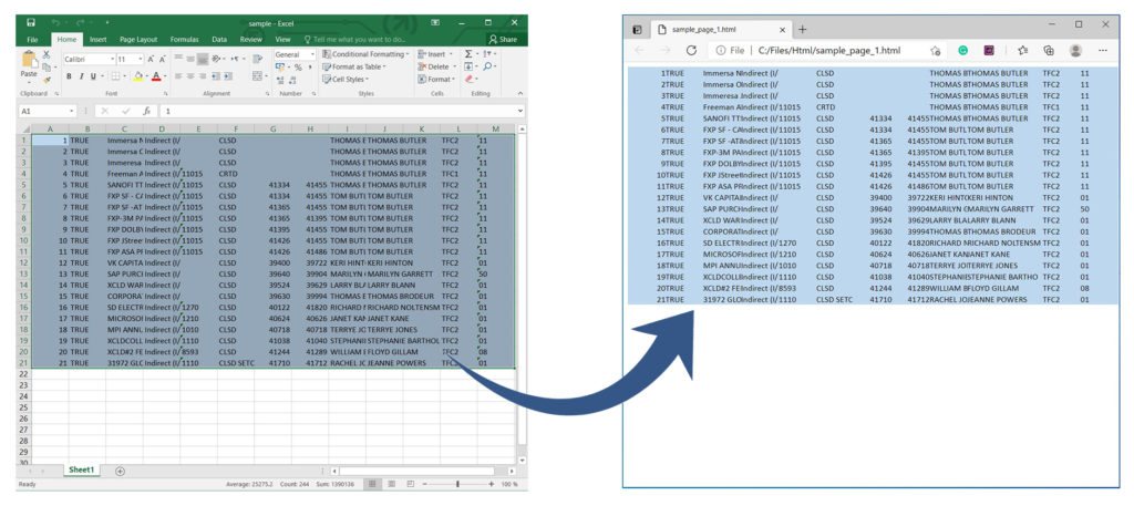 Trasforma Excel in HTML usando Python
