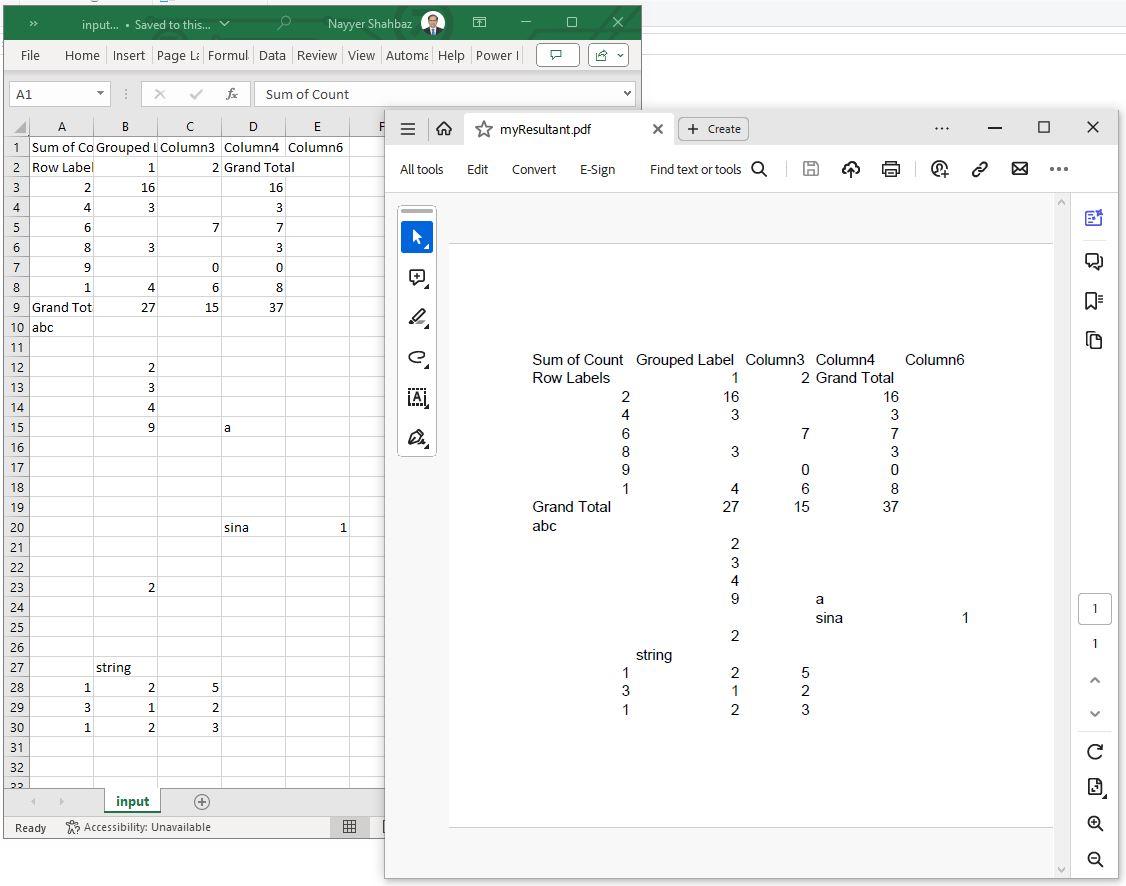 csv から pdf