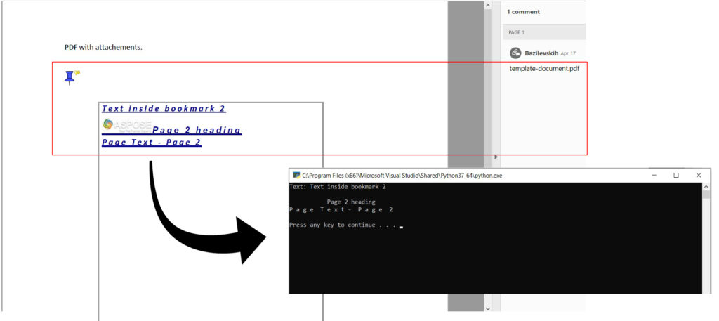 Extract Text From a Document Inside a Container