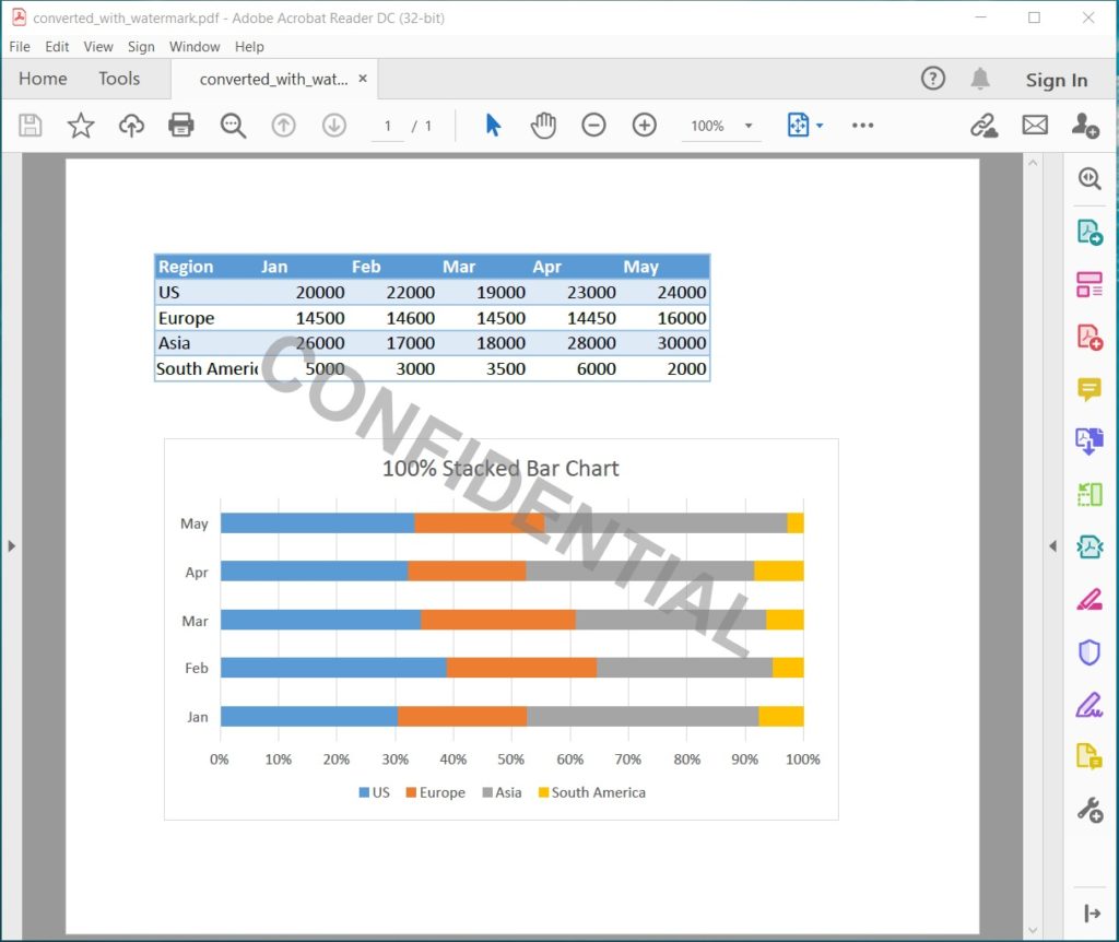 Konwertuj Excel na PDF i Dodaj znak wodny