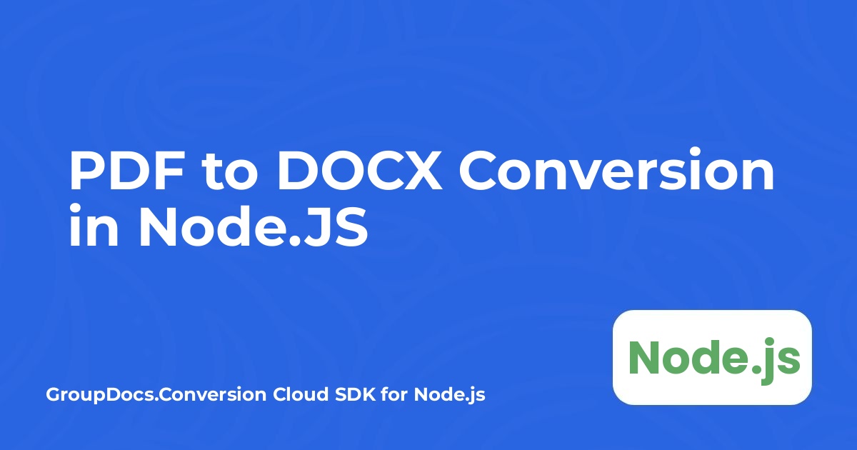 Conversão de PDF para DOCX em Node.JS