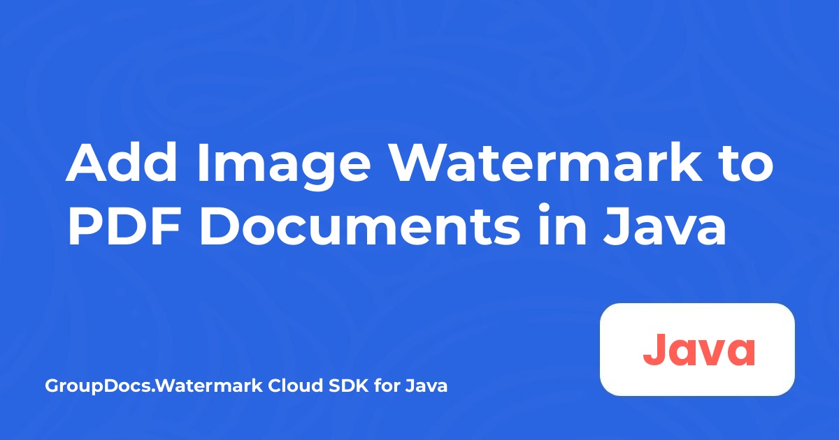 Adicionar marca d'água de imagem a documentos PDF em Java