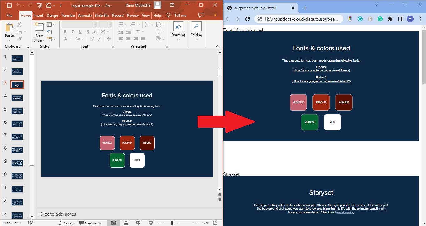 Как преобразовать презентации PowerPoint в формат HTML с помощью Java.