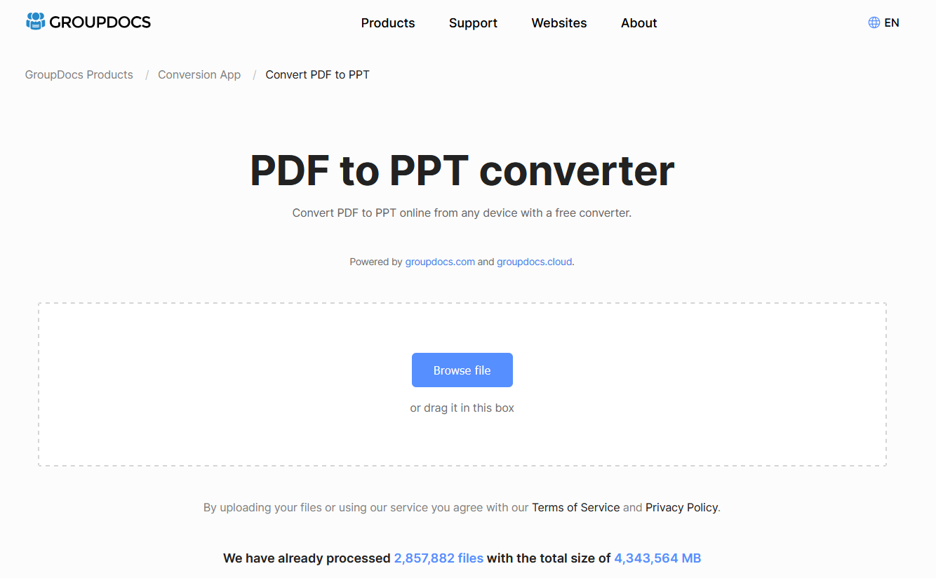 Бесплатный онлайн конвертер PDF в PPT