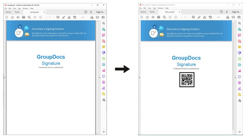 Generate QR Code to Sign PDF using REST API in PHP.