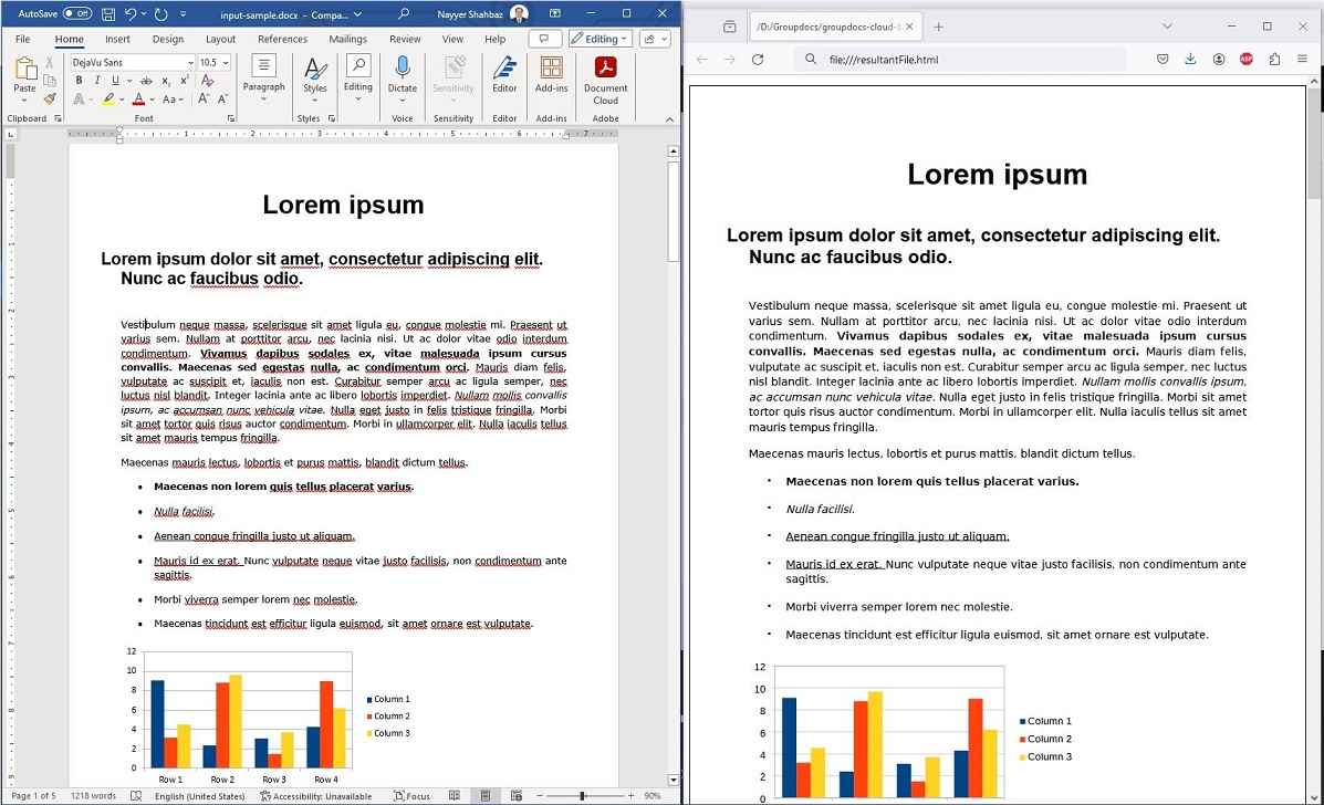 docx'den html'ye