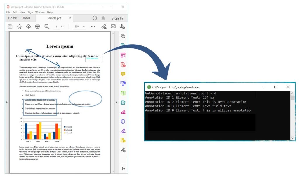 Trích xuất chú thích từ tệp PDF trong Node.js
