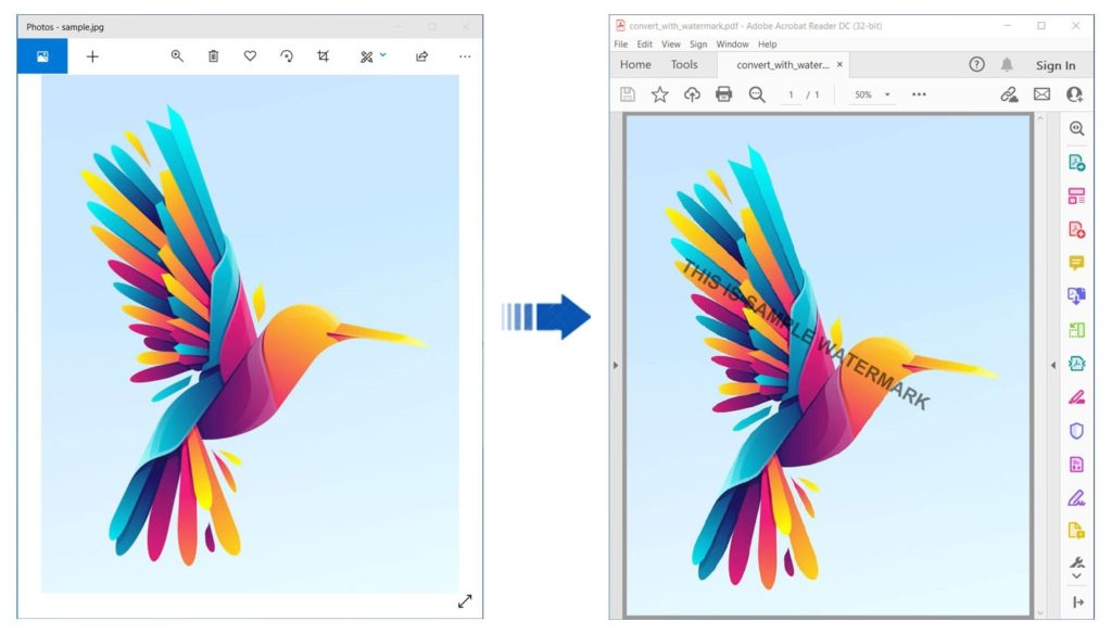 Chuyển đổi JPG sang PDF bằng Watermark trong Python.