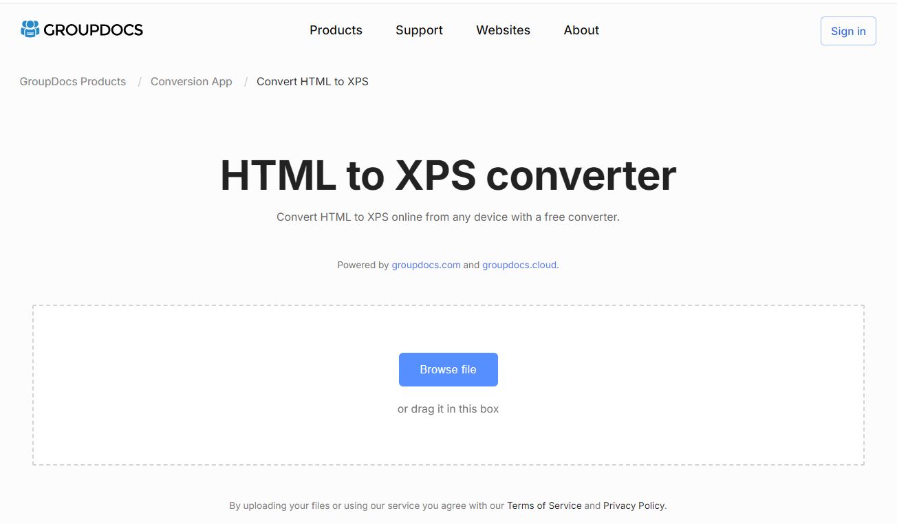 html 到 xps 应用程序